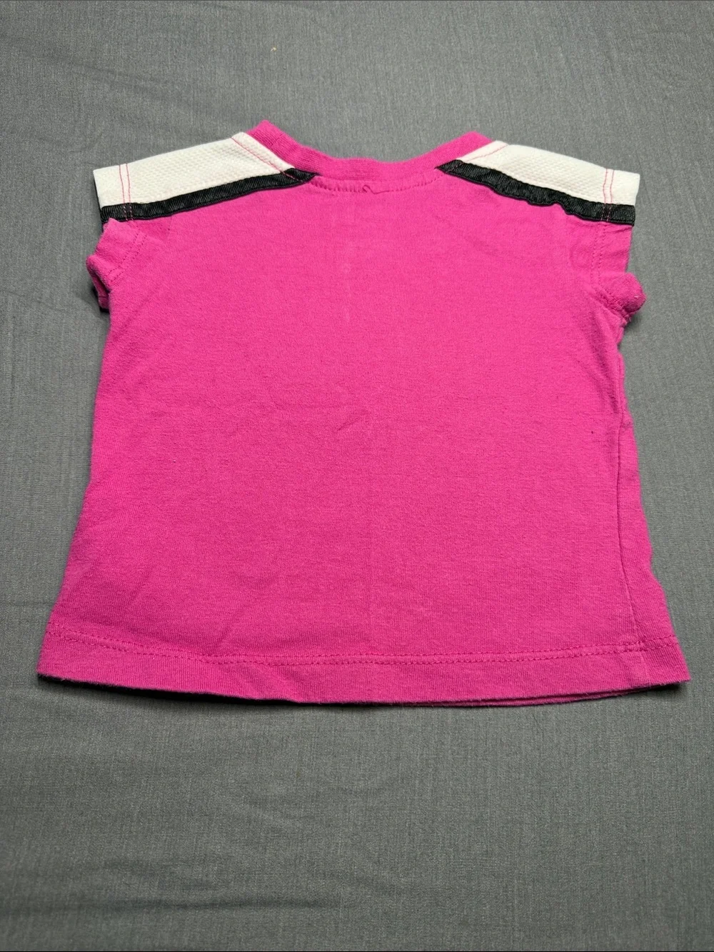 Nike Girls Pink Short Sleeve Tee with White Shoulder Panels Jersey